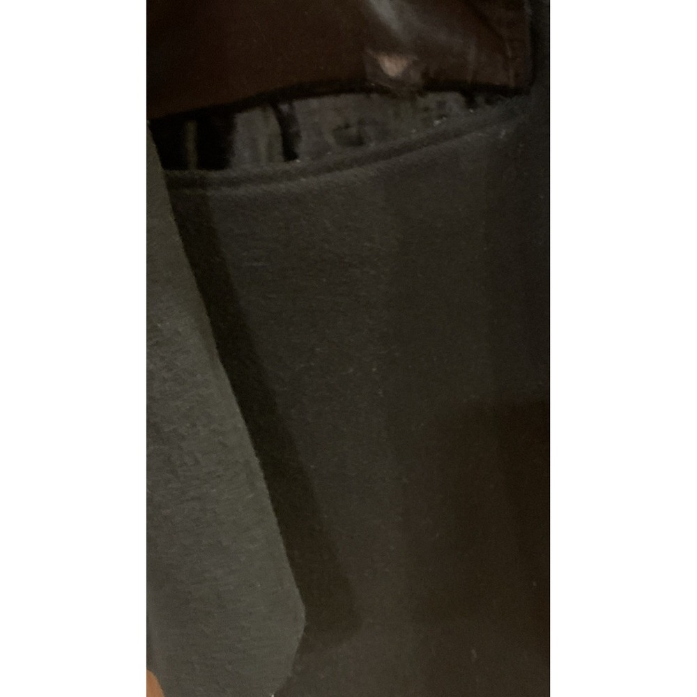 Men's Black Wool-Blend Single-Breasted Overcoat Cashmere Blend Size 42R - Picture 5 of 8